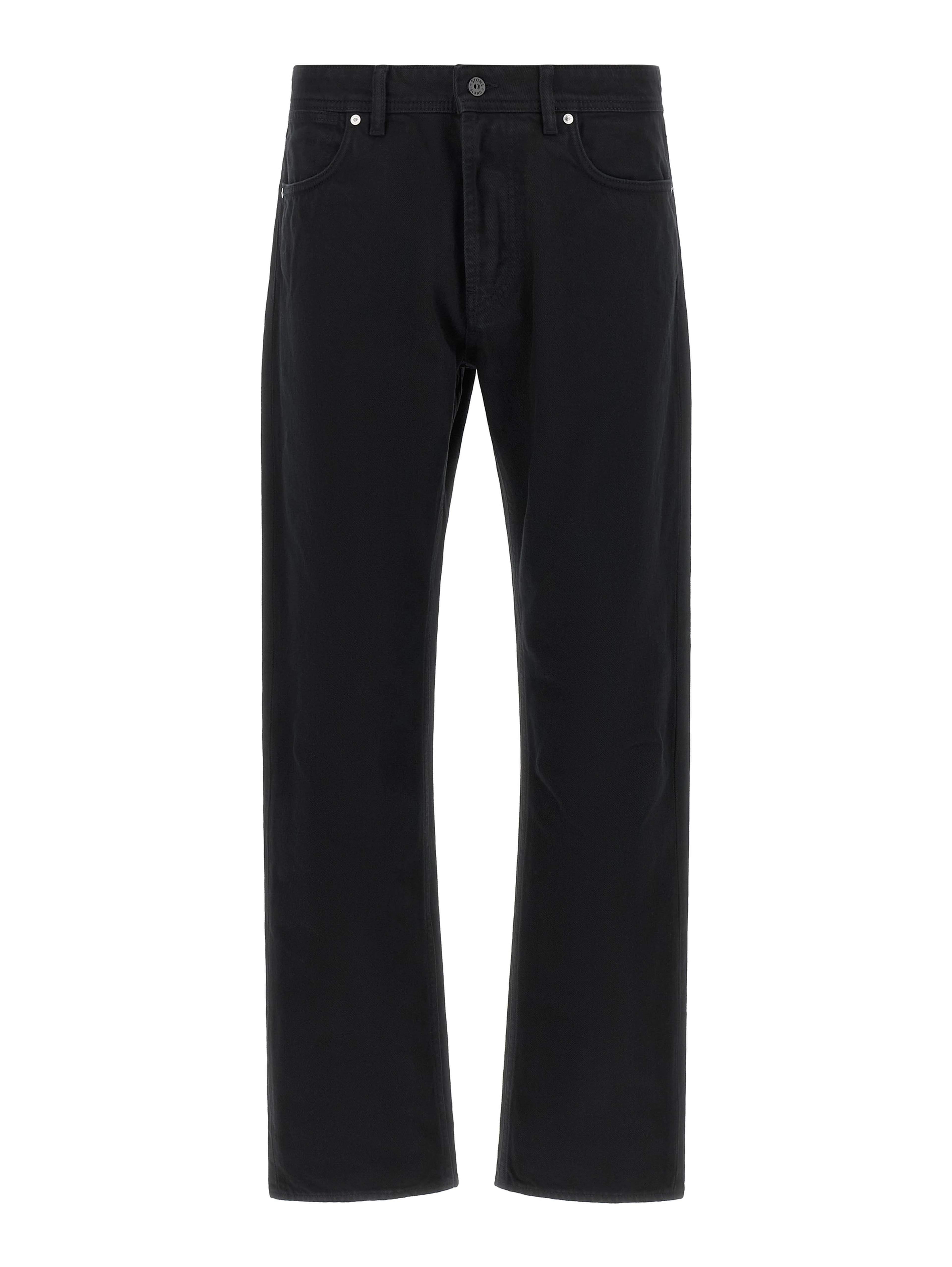 Black Cotton Straight-Leg Jeans