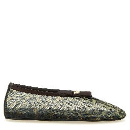 Brown Nylon Ballet Flats
