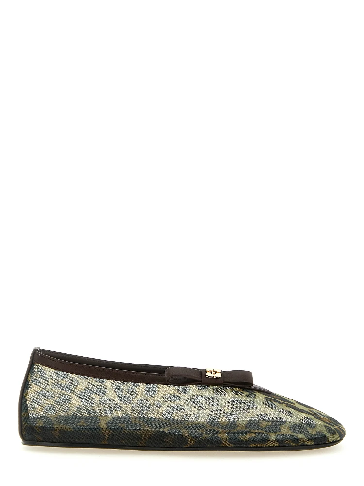 Brown Nylon Ballet Flats