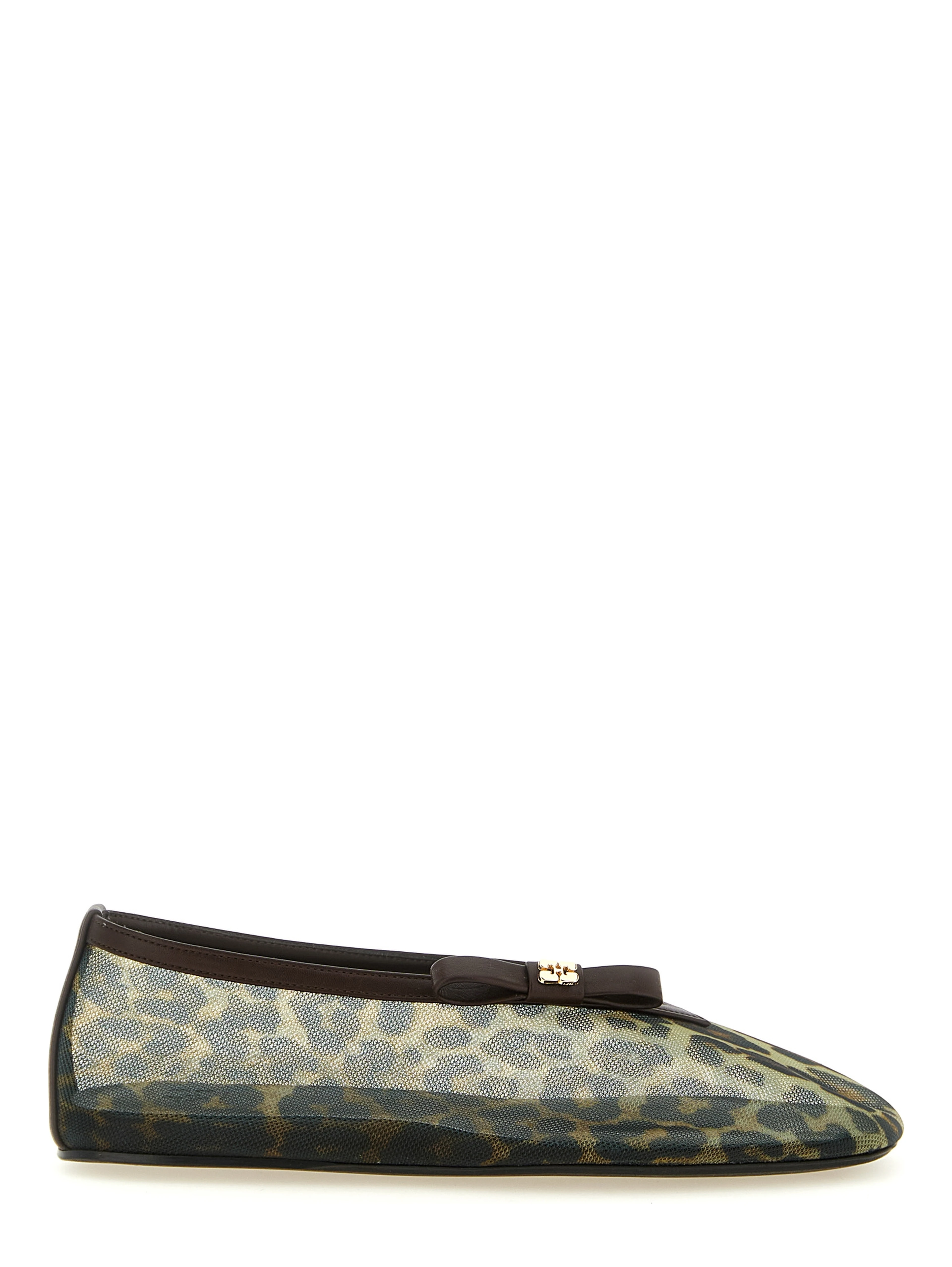 Brown Nylon Ballet Flats