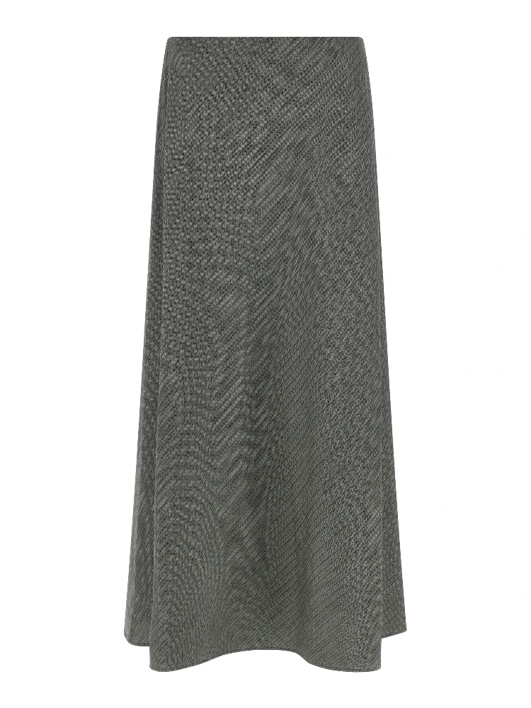Gray Viscose Mini Skirt
