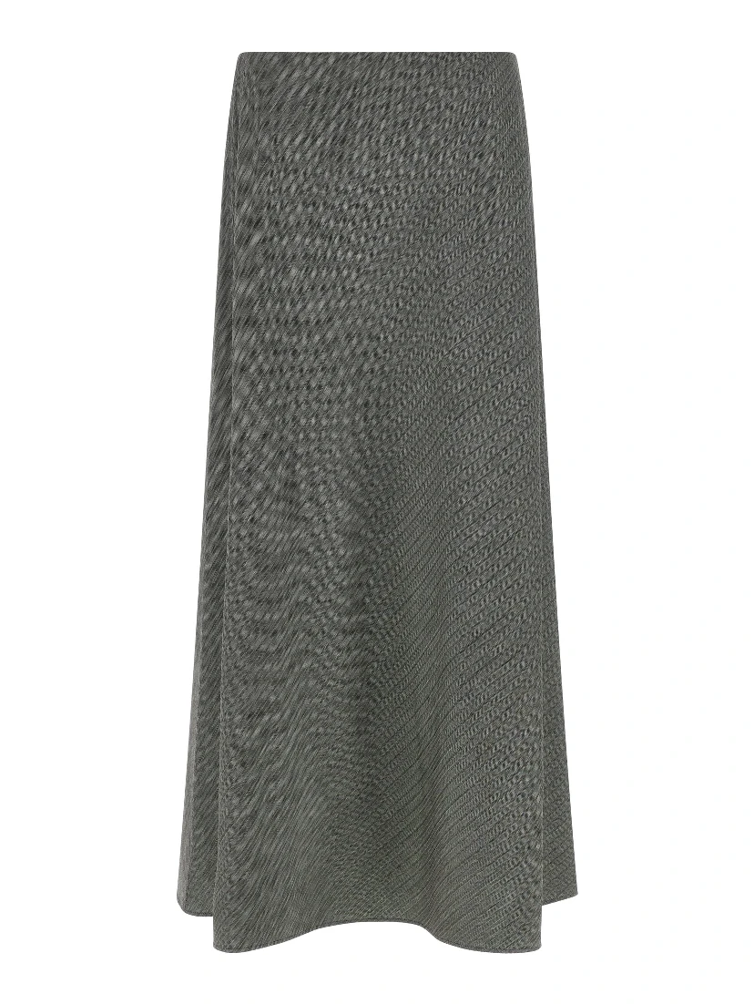 Gray Viscose Mini Skirt