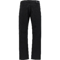 Black Cotton Straight-Leg Jeans
