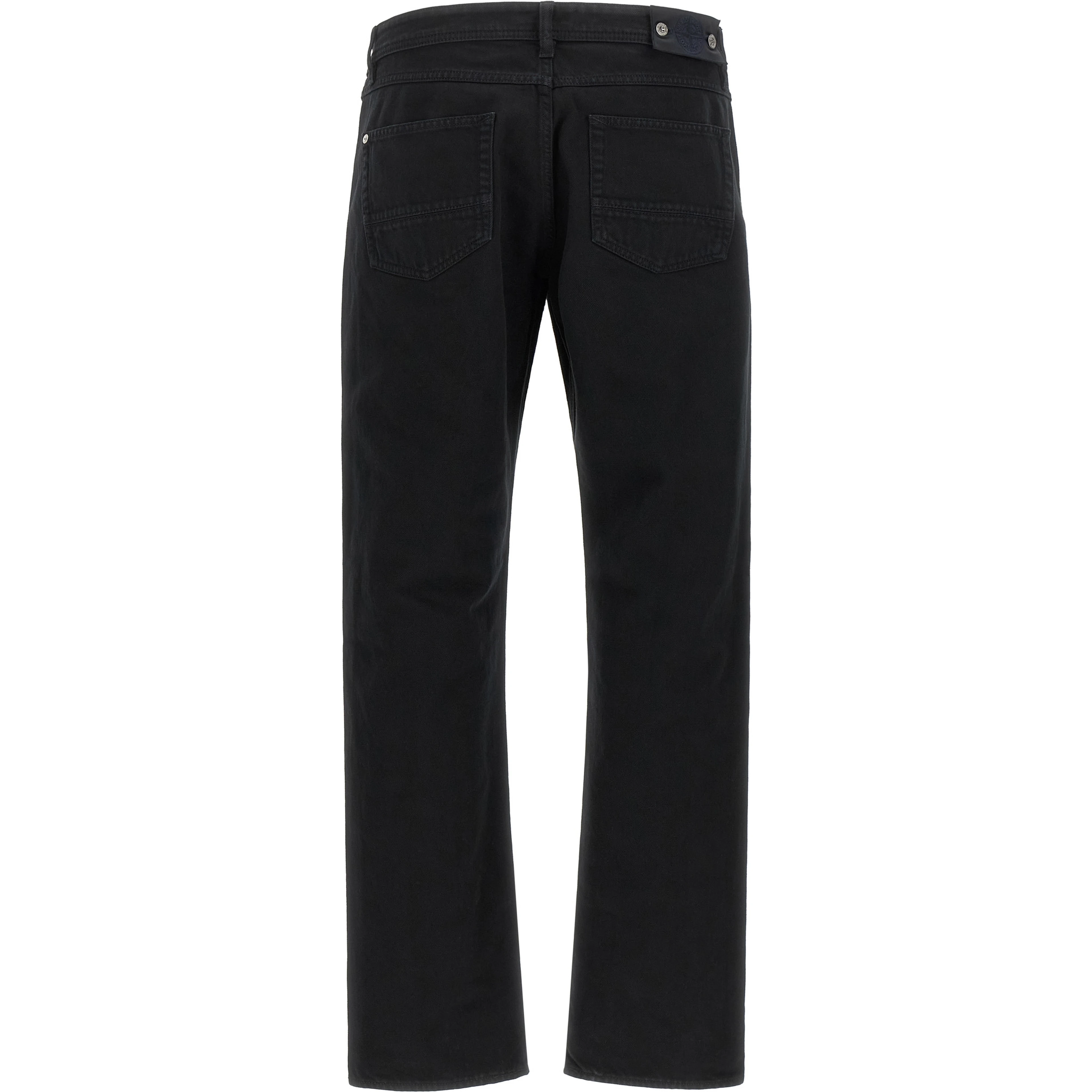 Black Cotton Straight-Leg Jeans