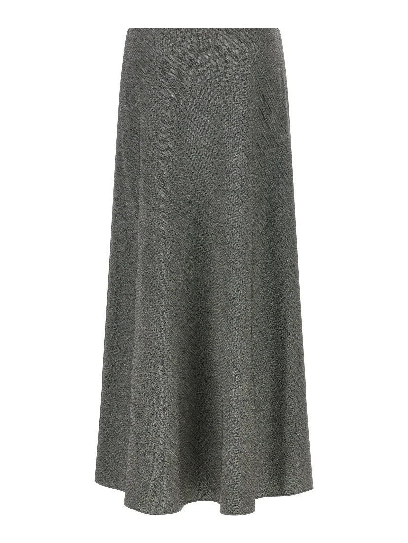 Gray Viscose Mini Skirt