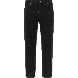 Black Cotton Cropped Jeans
