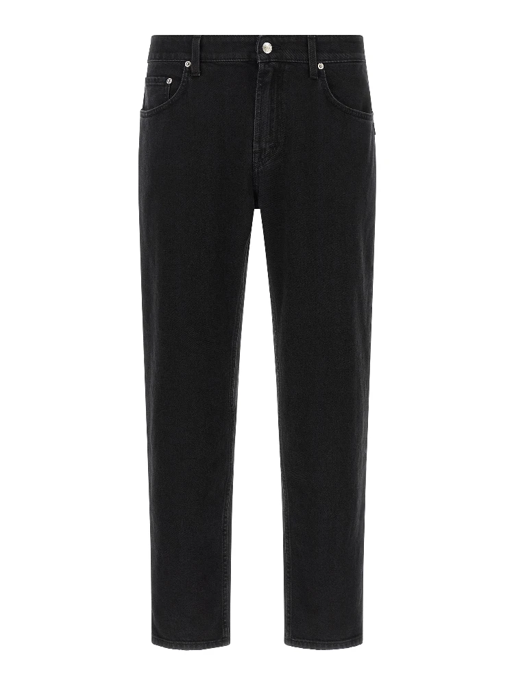 Black Cotton Cropped Jeans