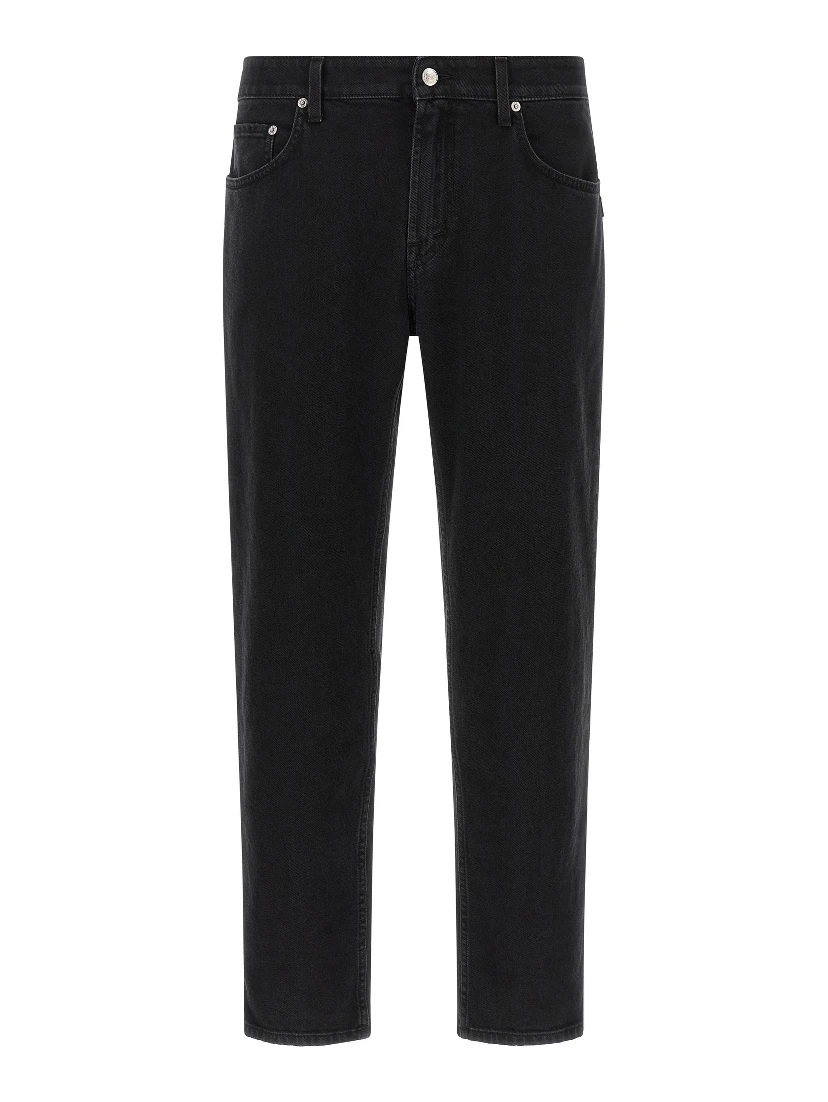 Black Cotton Cropped Jeans