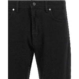 Black Cotton Straight-Leg Jeans