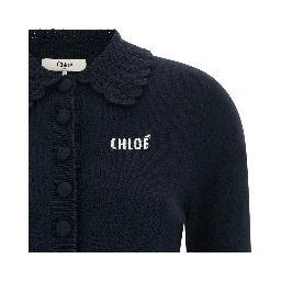 Blue Wool Cardigan
