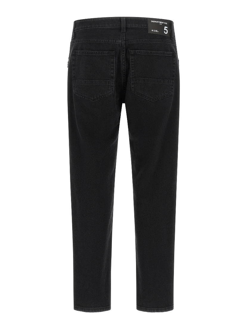 Black Cotton Cropped Jeans