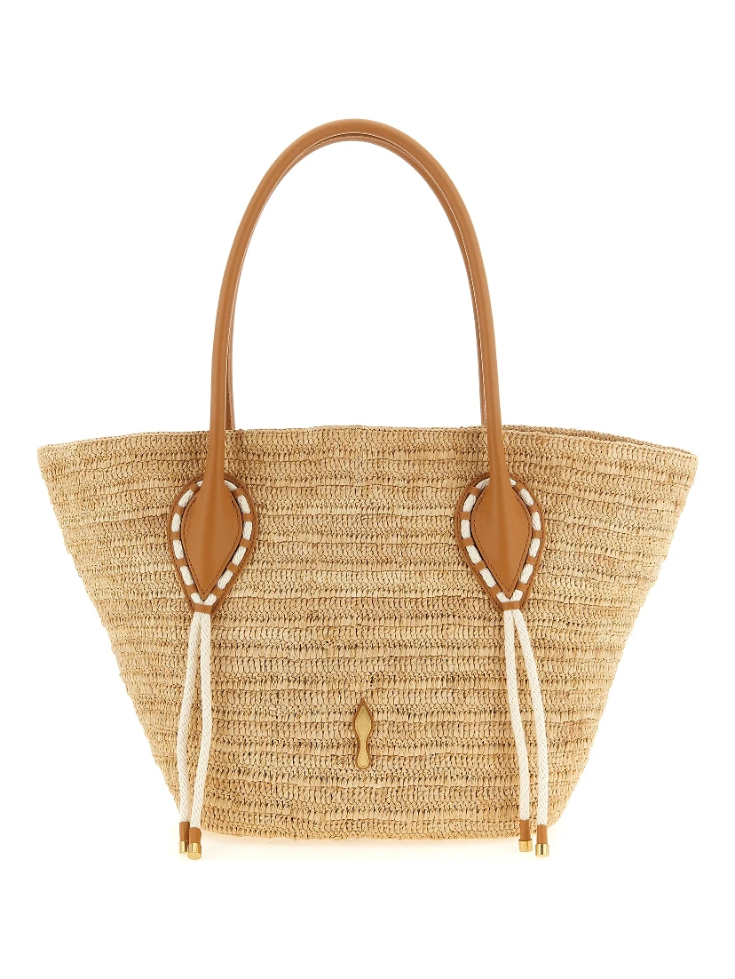 Beige Raffia Tote Bag