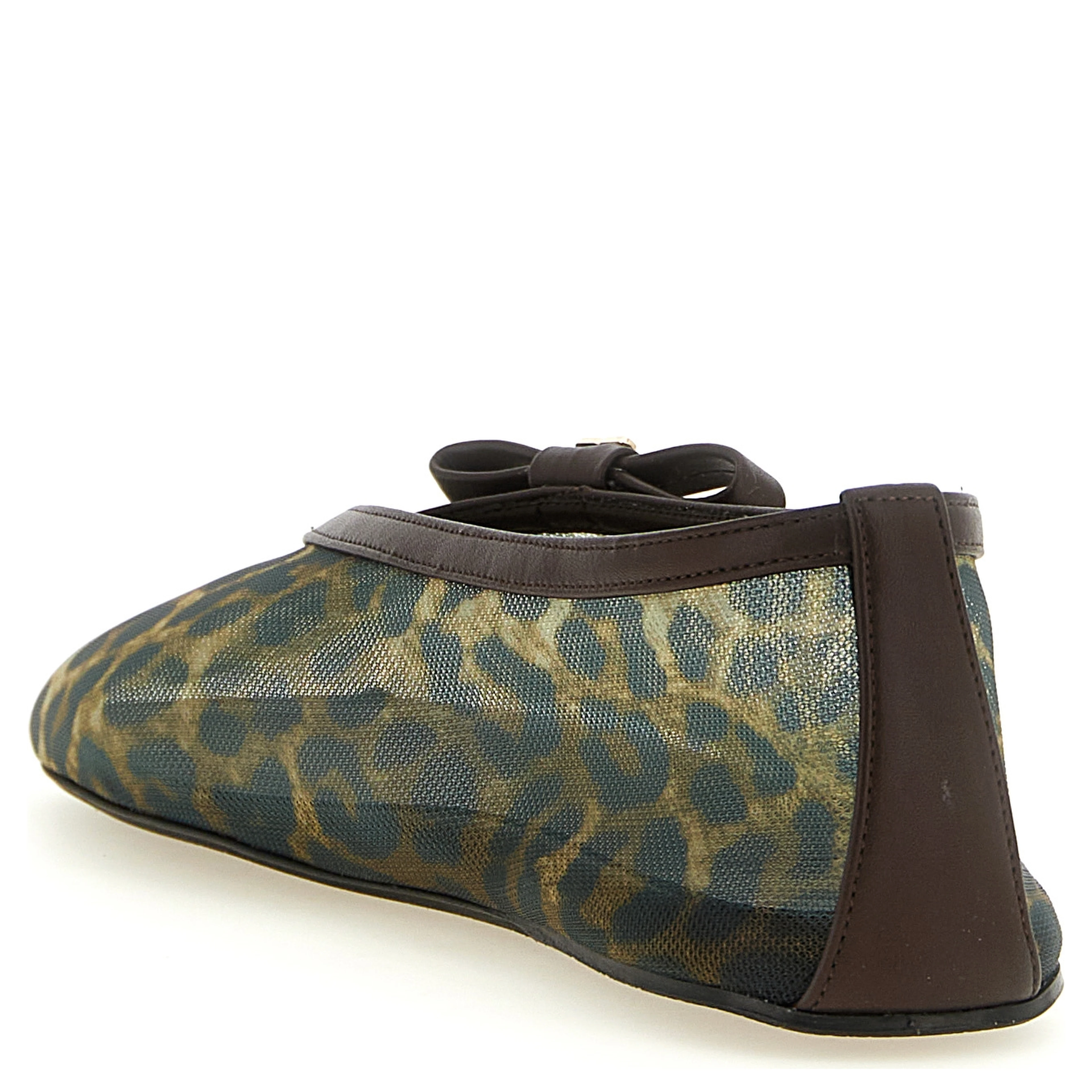 Brown Nylon Ballet Flats