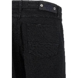 Black Cotton Straight-Leg Jeans