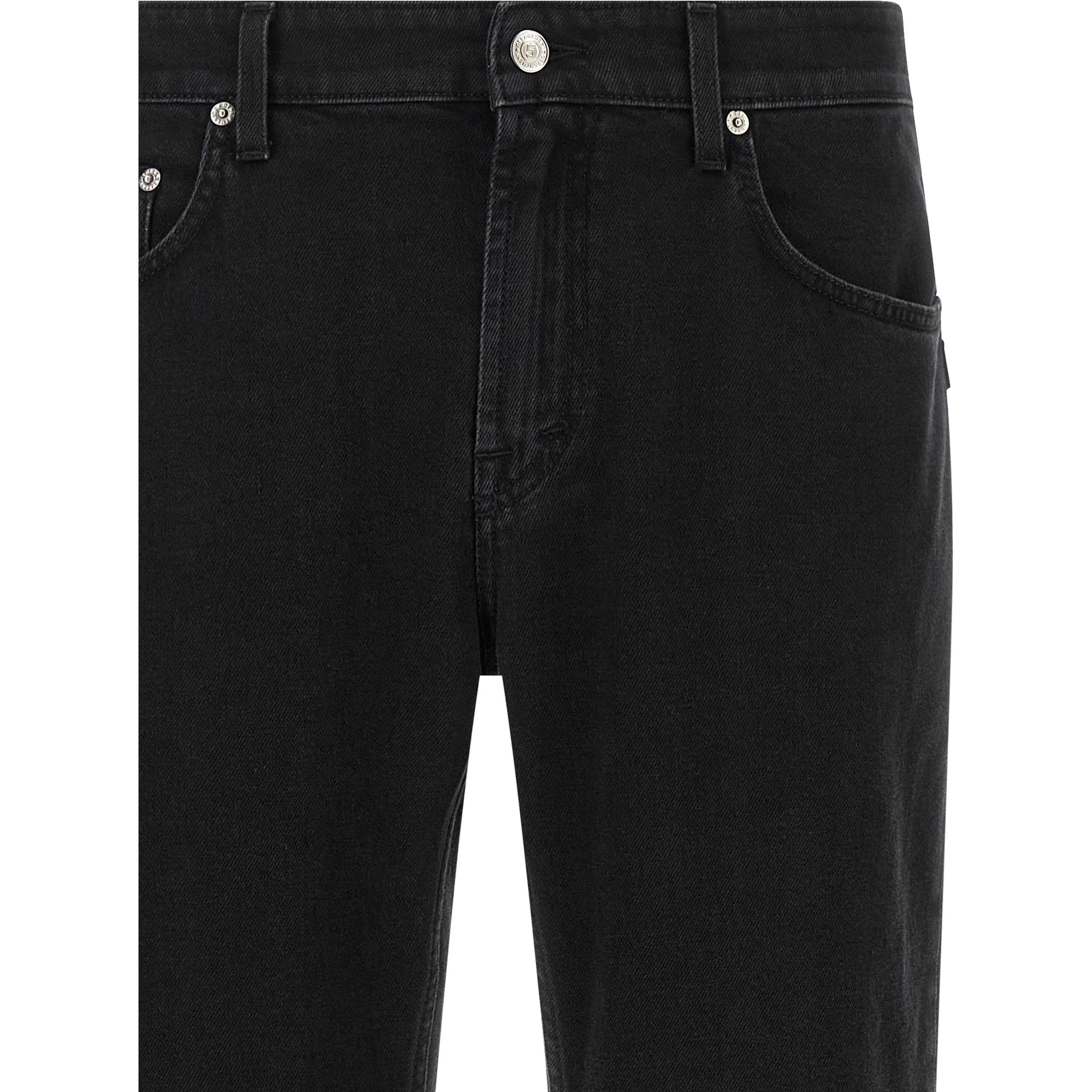 Black Cotton Cropped Jeans