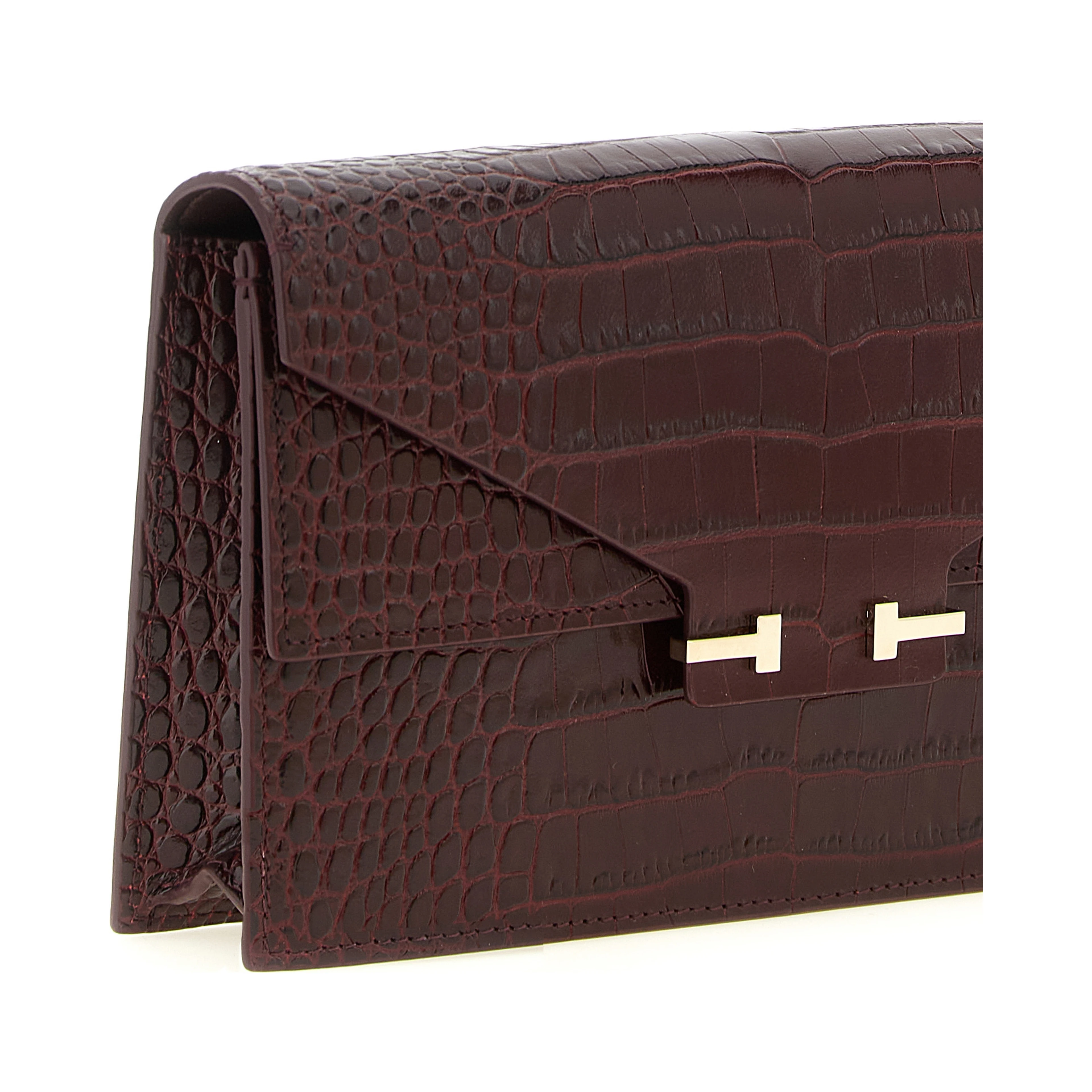 Bordeaux Calfskin Clutch Bag