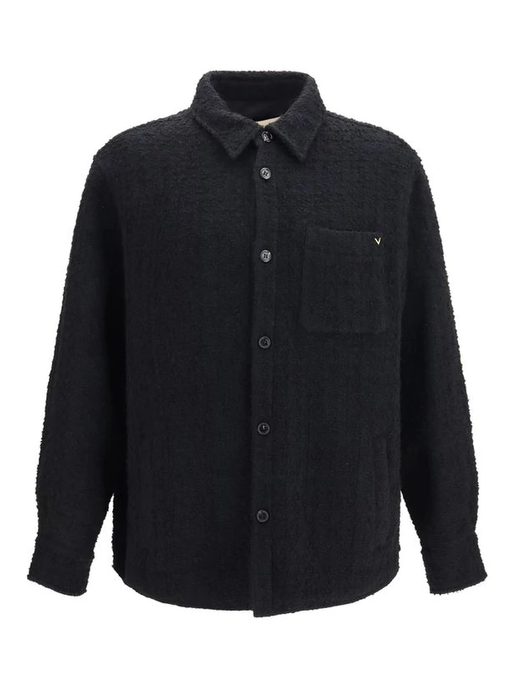 Black Cotton Full-Length Jacket