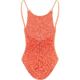 Orange Polyamide One-Piece Swimsuit