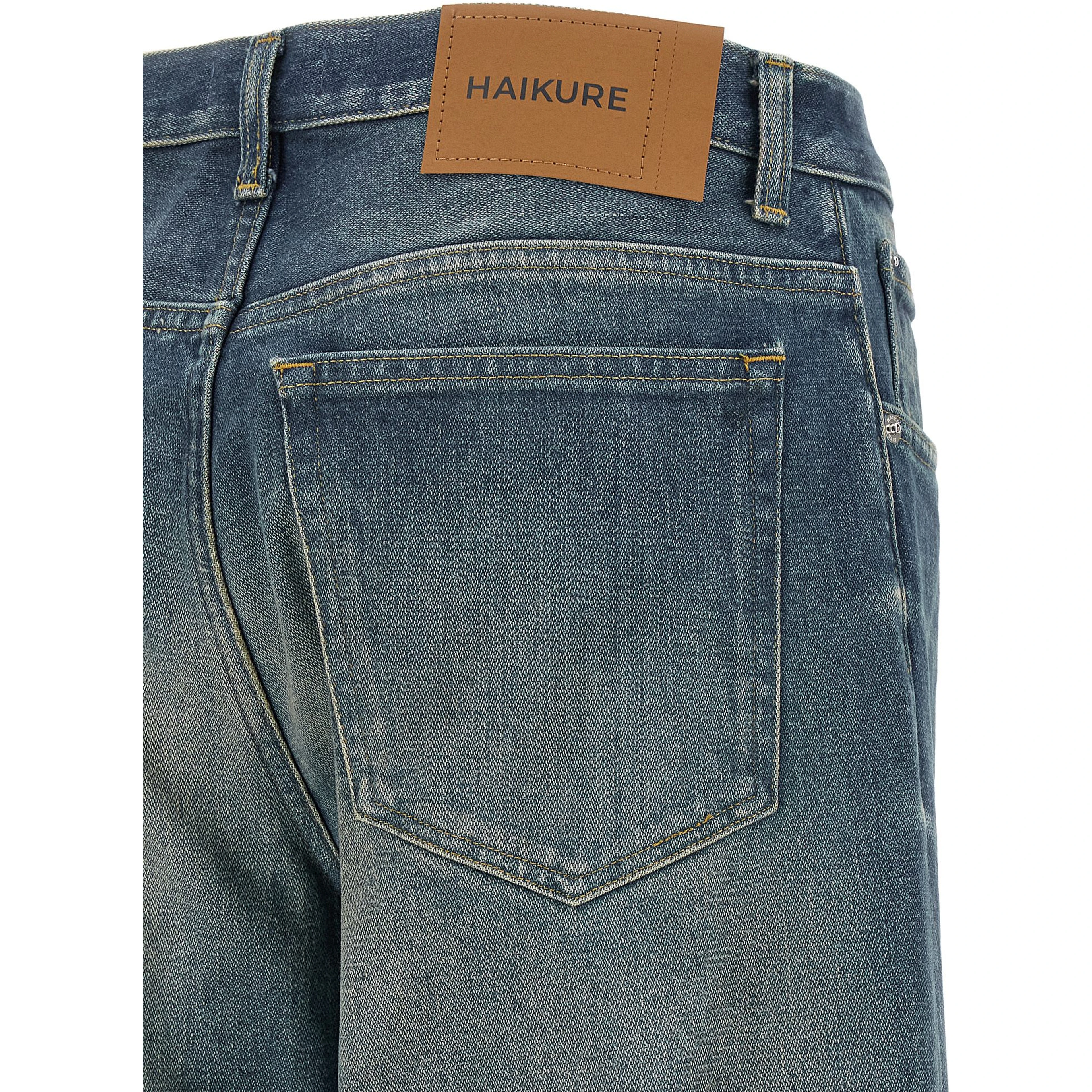 Blue Cotton Flared Jeans