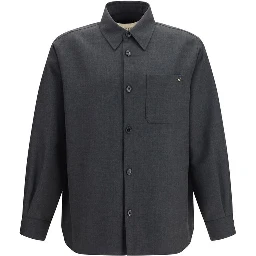 Gray Polyester Full-Length Jacket