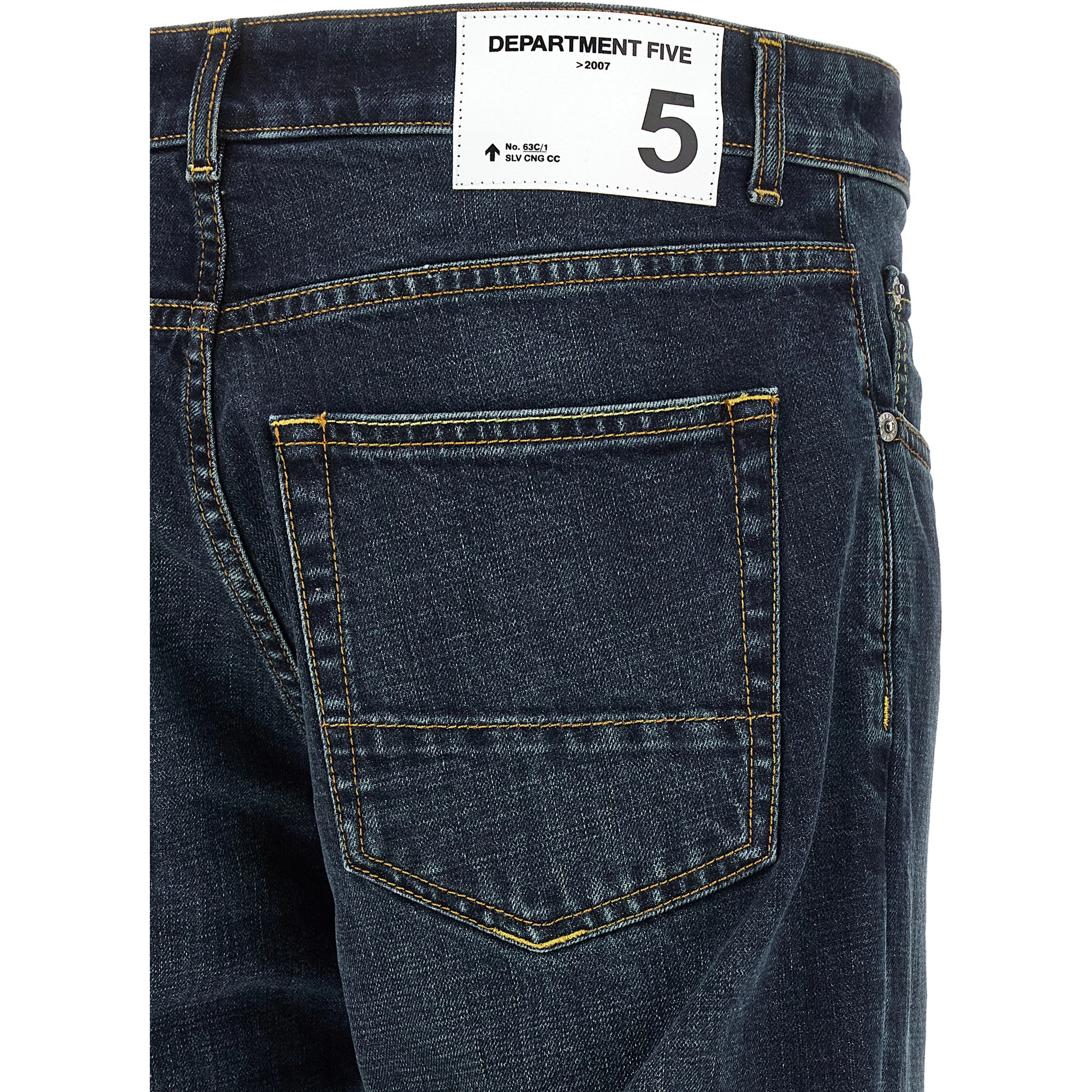 Blue Cotton Cropped Jeans