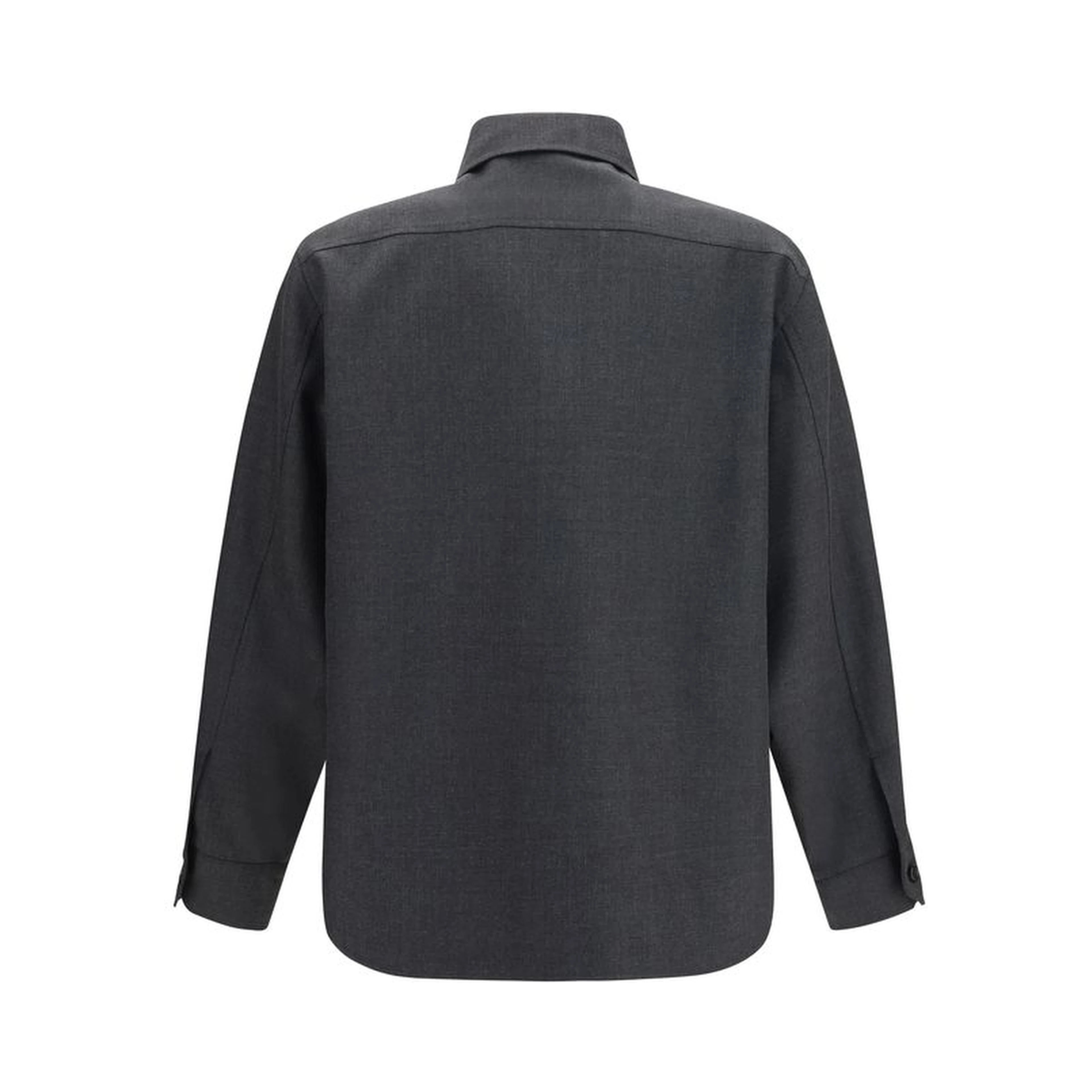 Gray Polyester Full-Length Jacket
