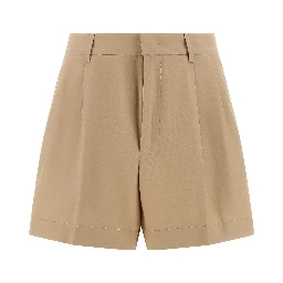 Brown Cotton Bermuda Shorts