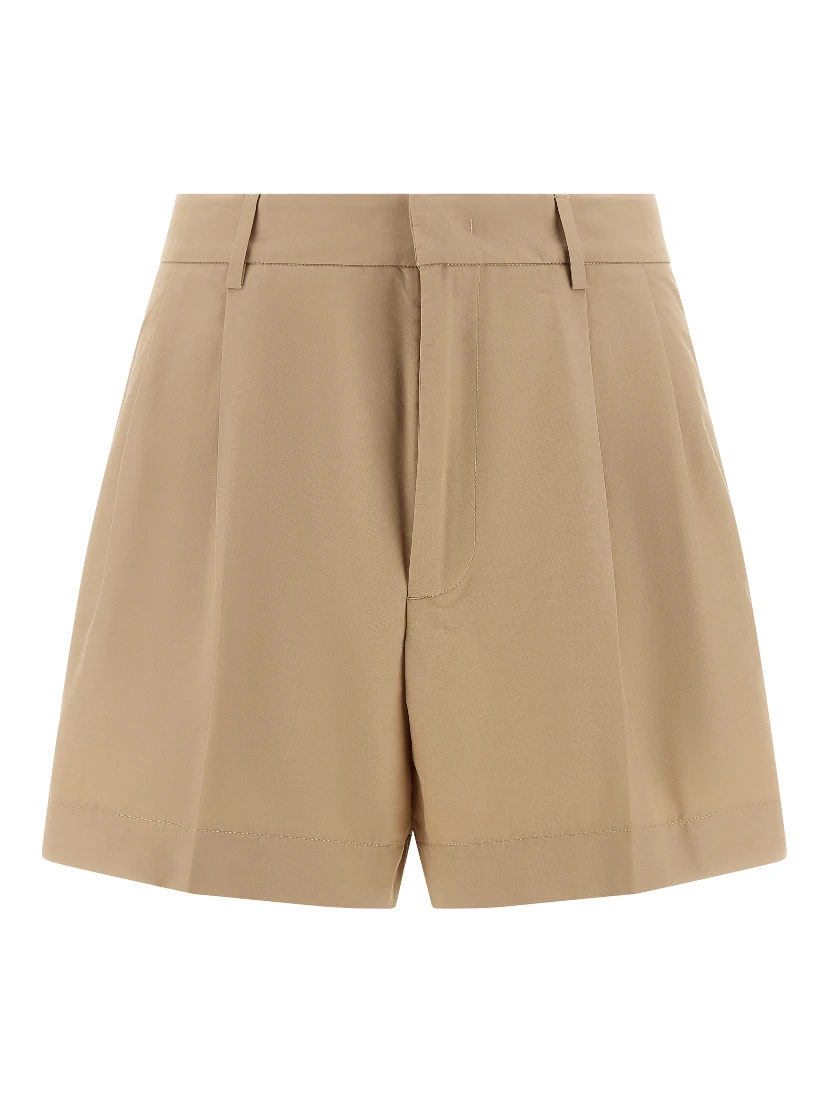 Brown Cotton Bermuda Shorts