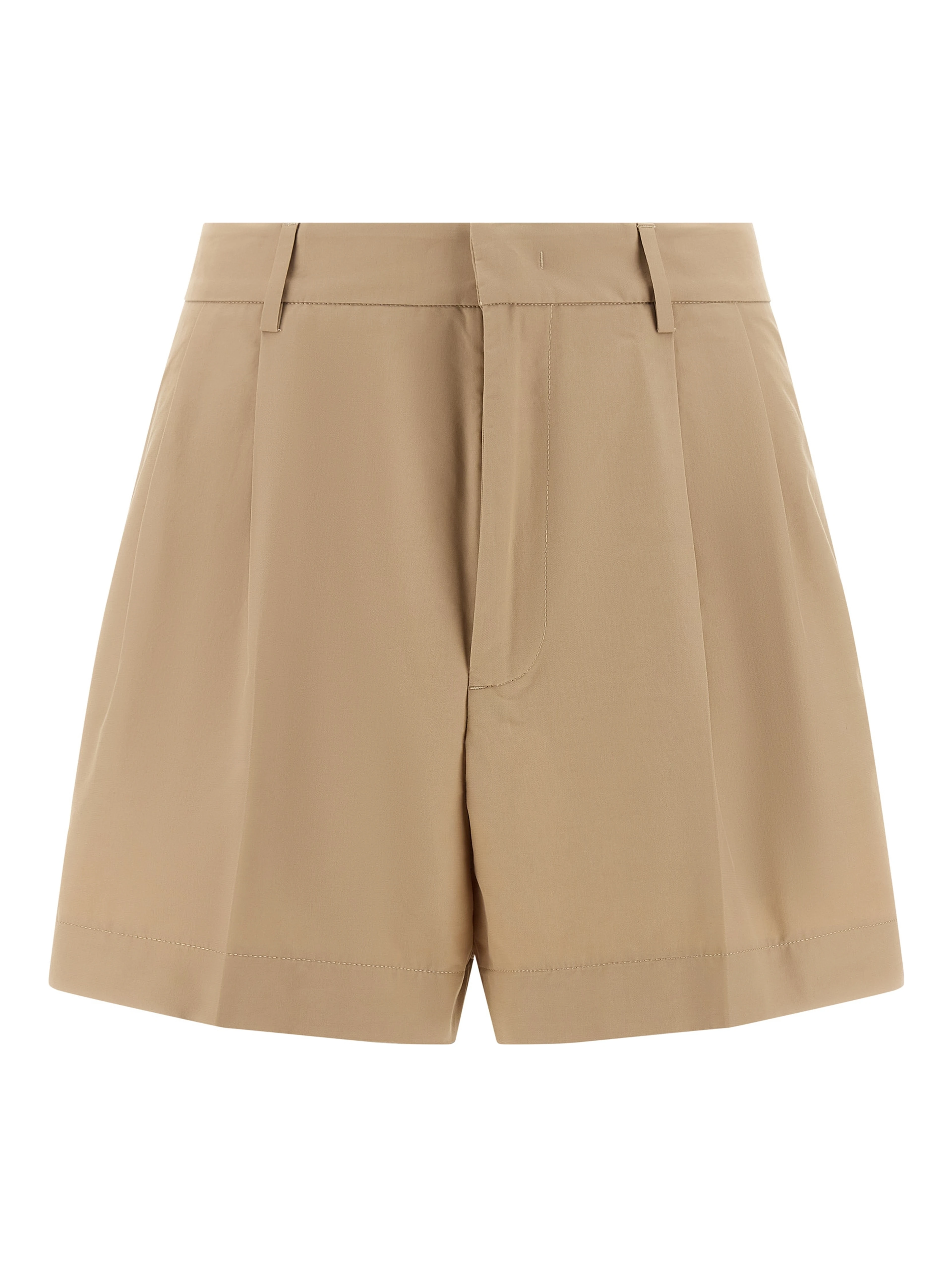 Brown Cotton Bermuda Shorts