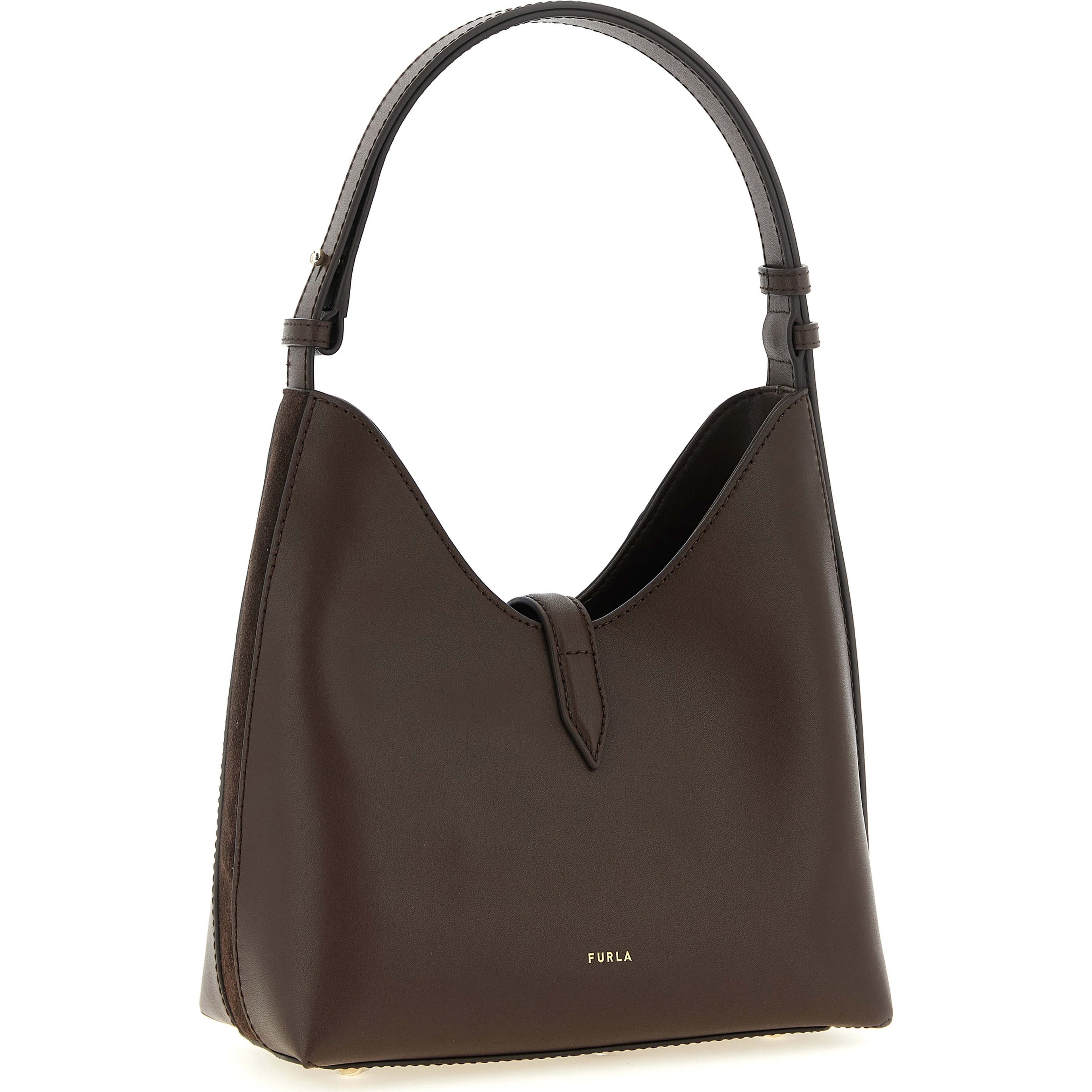 Brown Calfskin Shoulder Bag