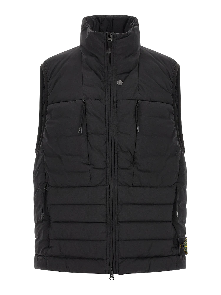 Black Polyamide Sleeveless Jacket