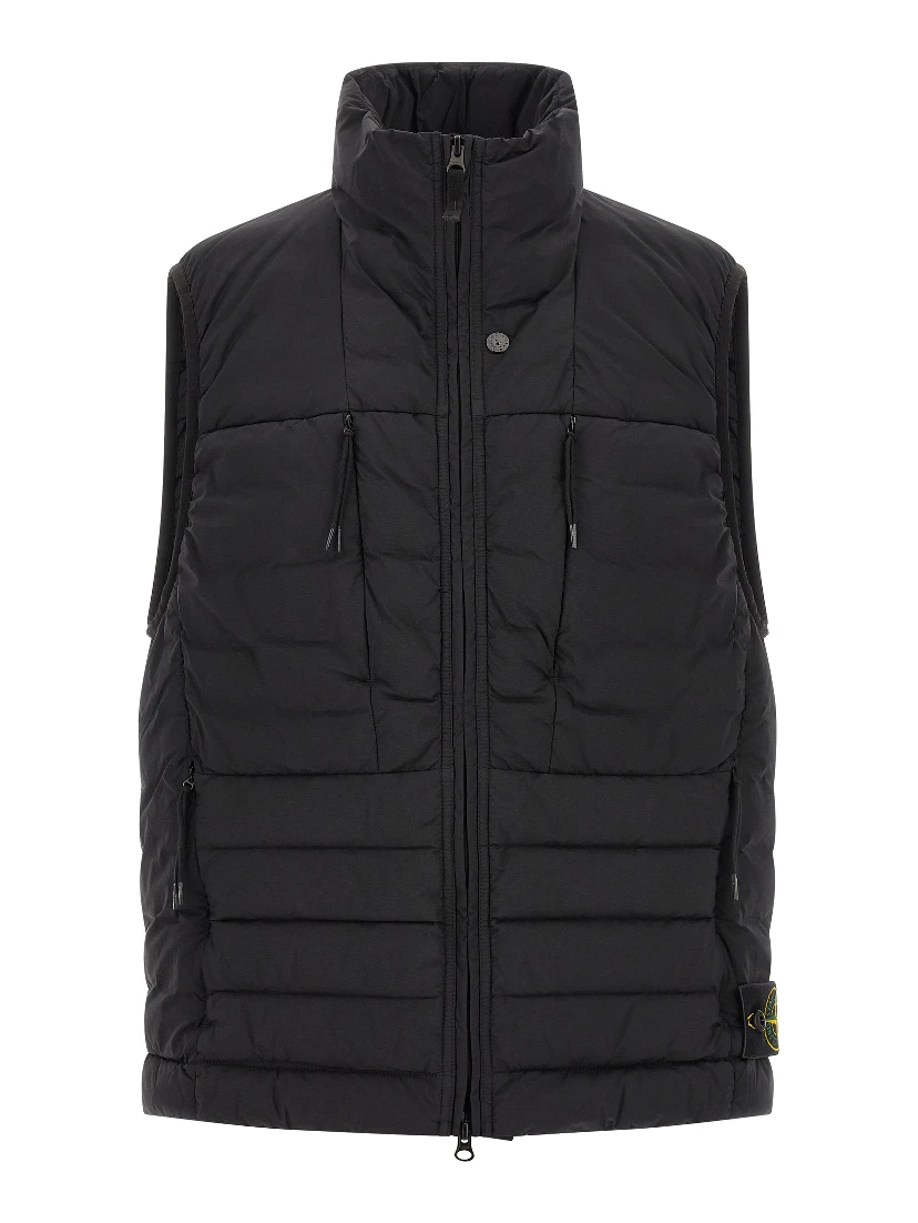Black Polyamide Sleeveless Jacket