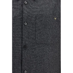 Gray Polyester Full-Length Jacket