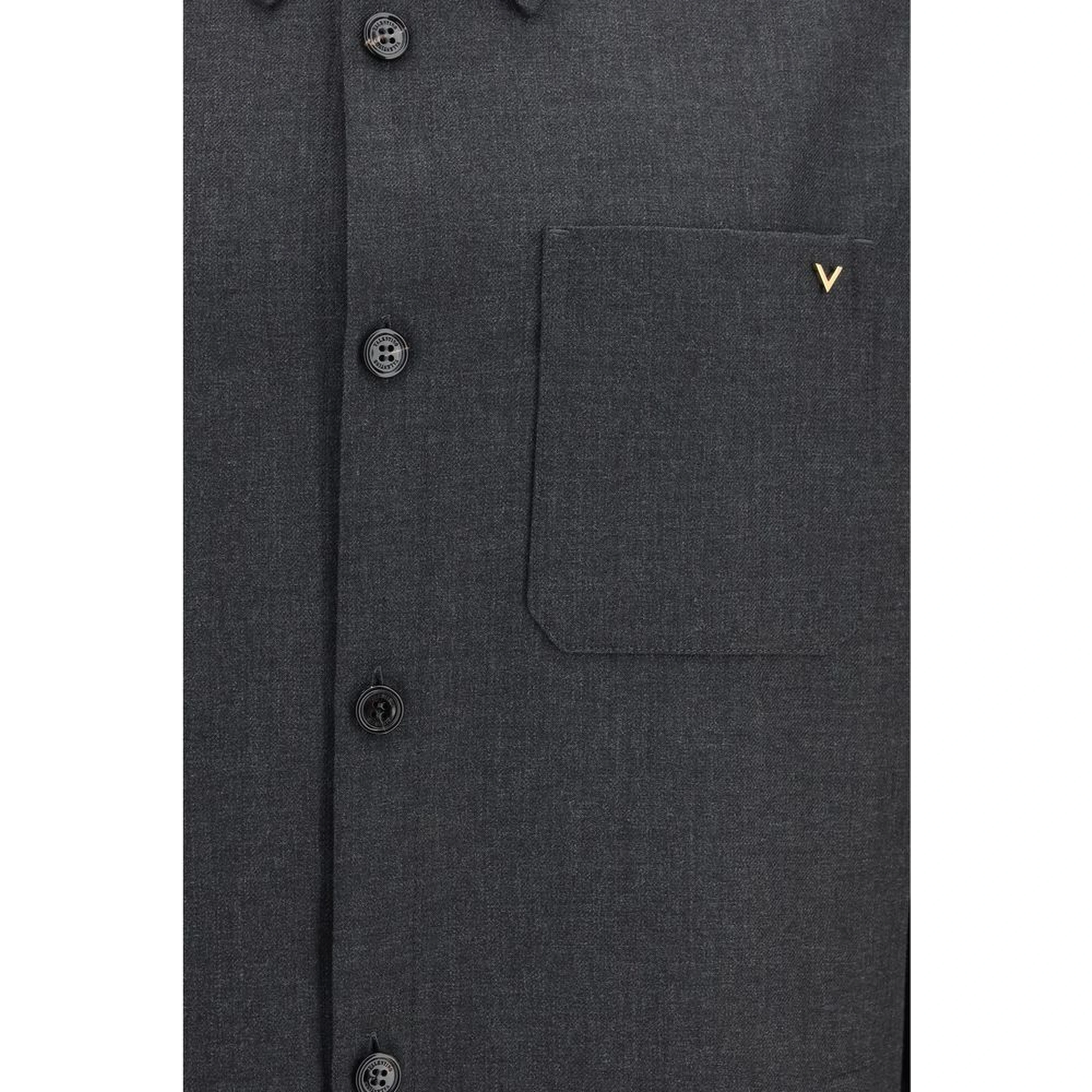 Gray Polyester Full-Length Jacket