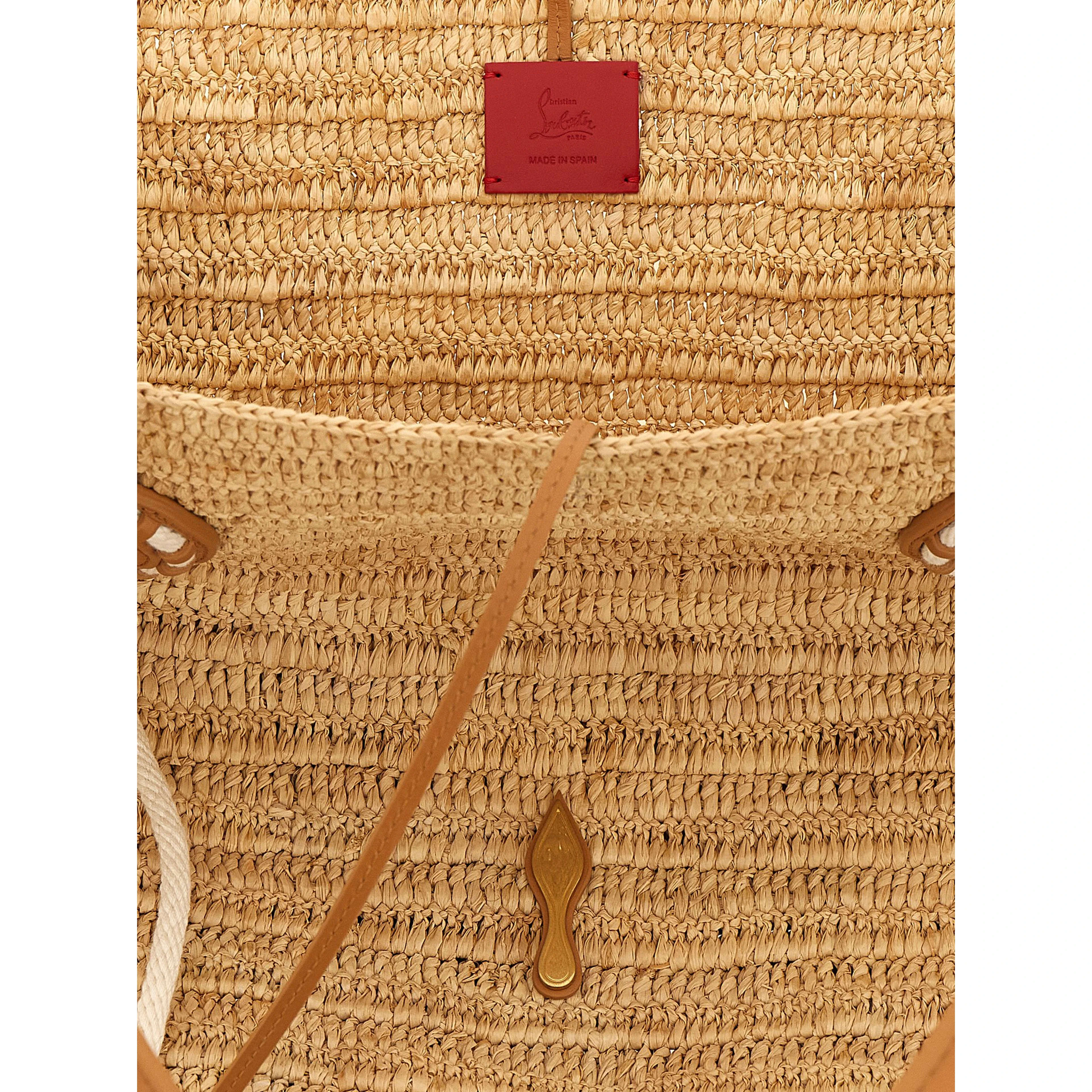 Beige Raffia Tote Bag