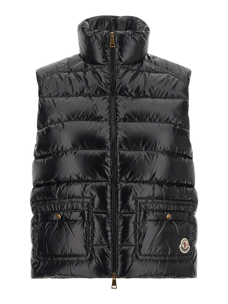 Black Polyamide Sleeveless Jacket