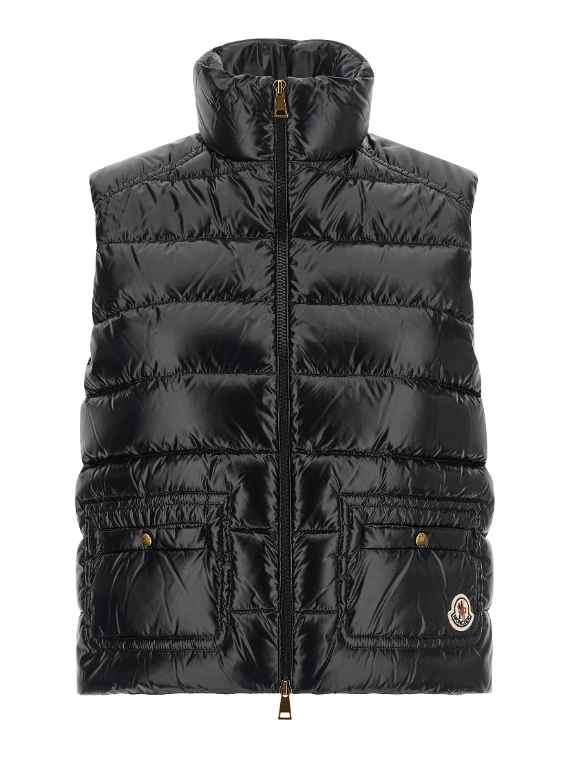 Black Polyamide Sleeveless Jacket