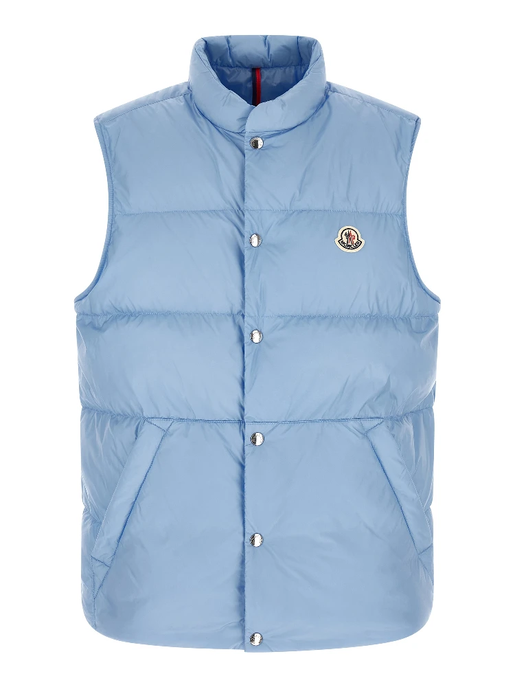 Blue Polyamide Sleeveless Jacket
