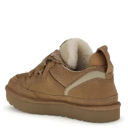 Brown Leather Platform Sneakers