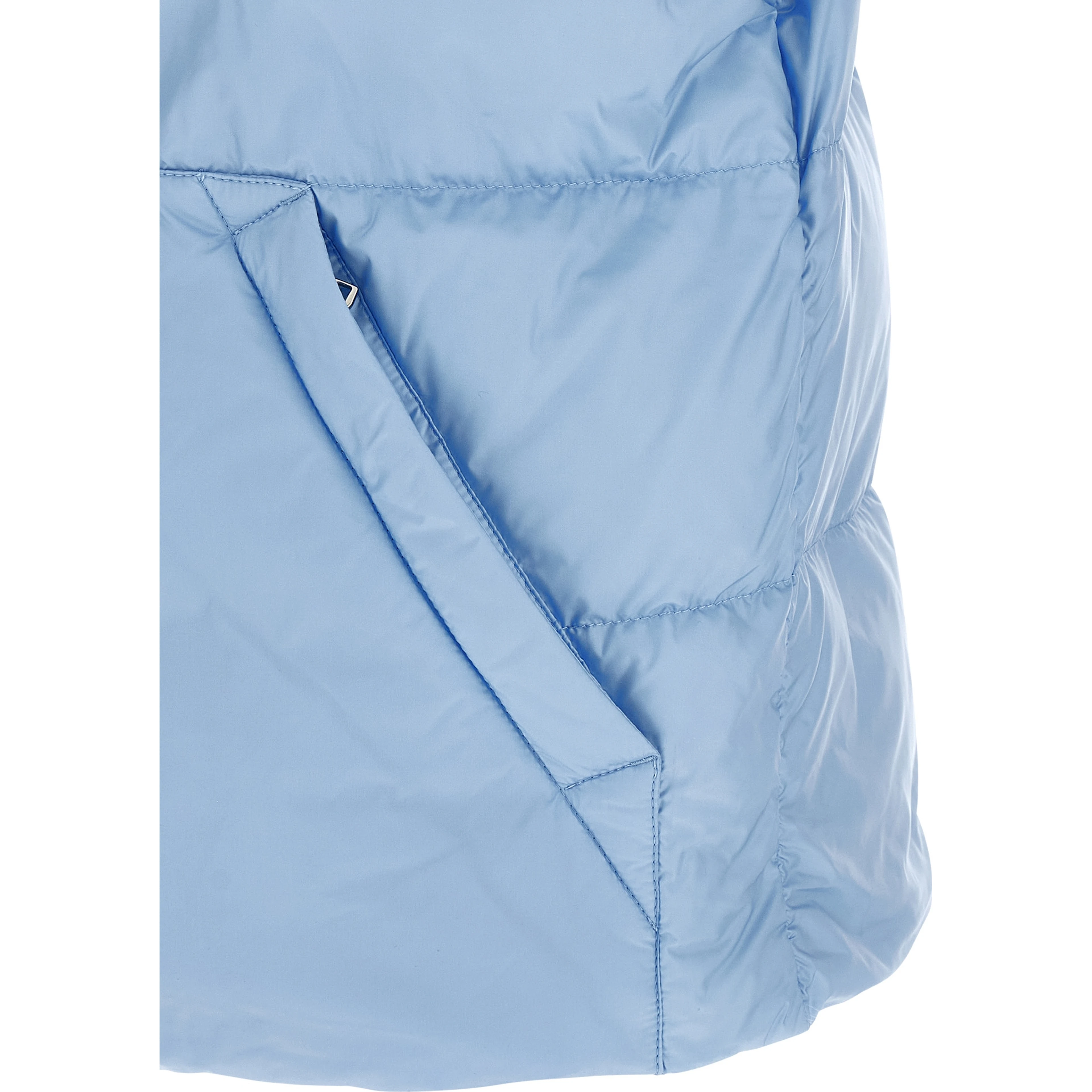Blue Polyamide Sleeveless Jacket
