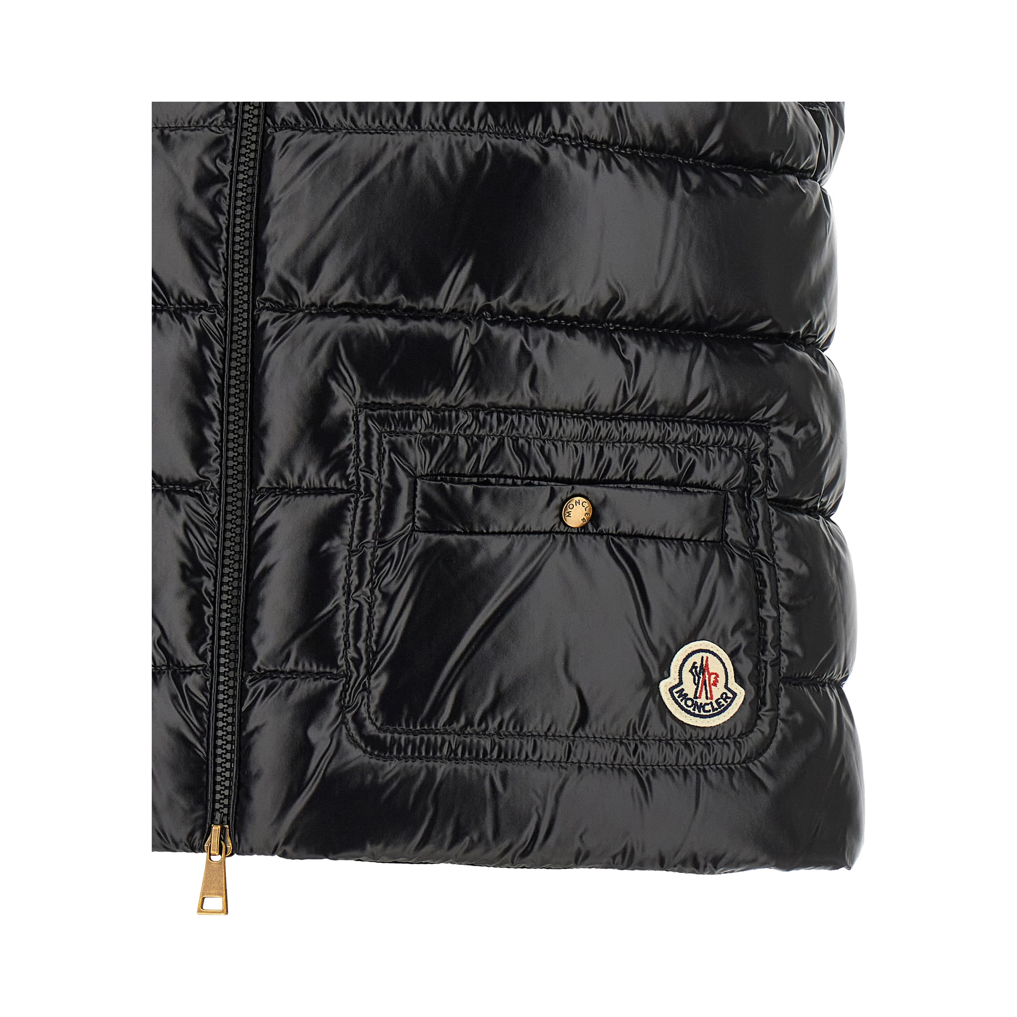 Black Polyamide Sleeveless Jacket