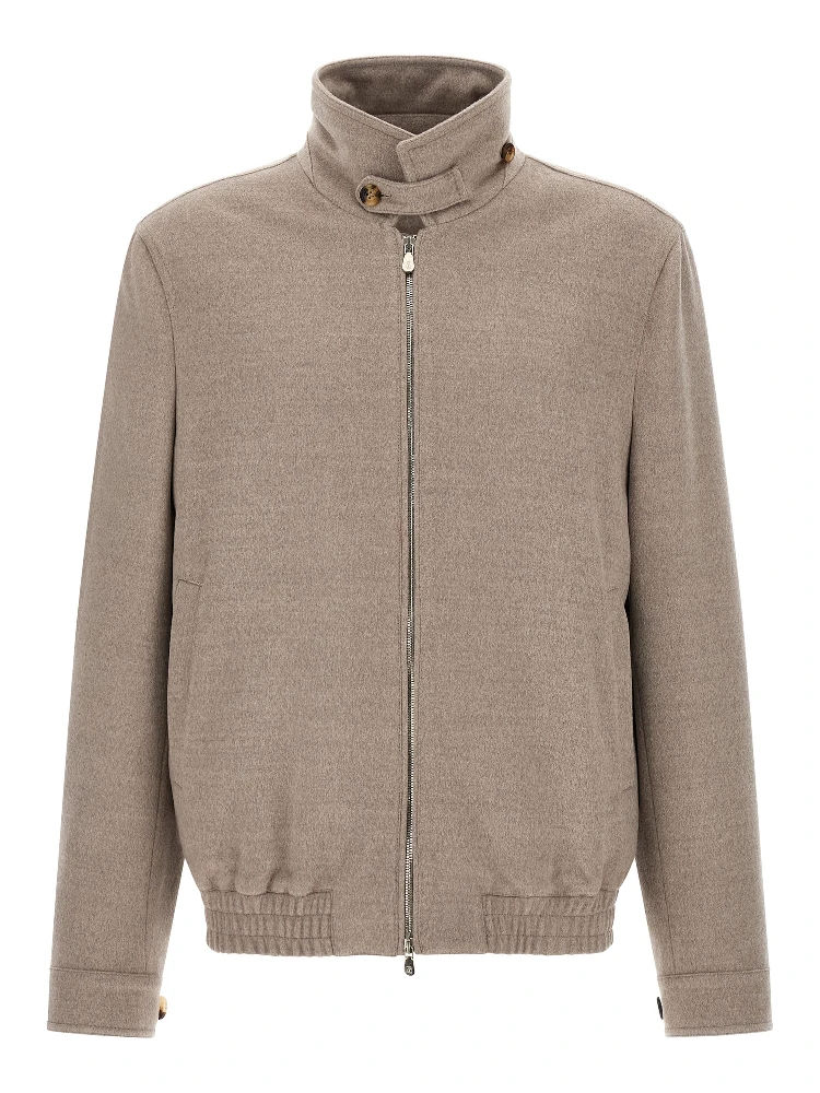 Beige Virgin Wool Bomber