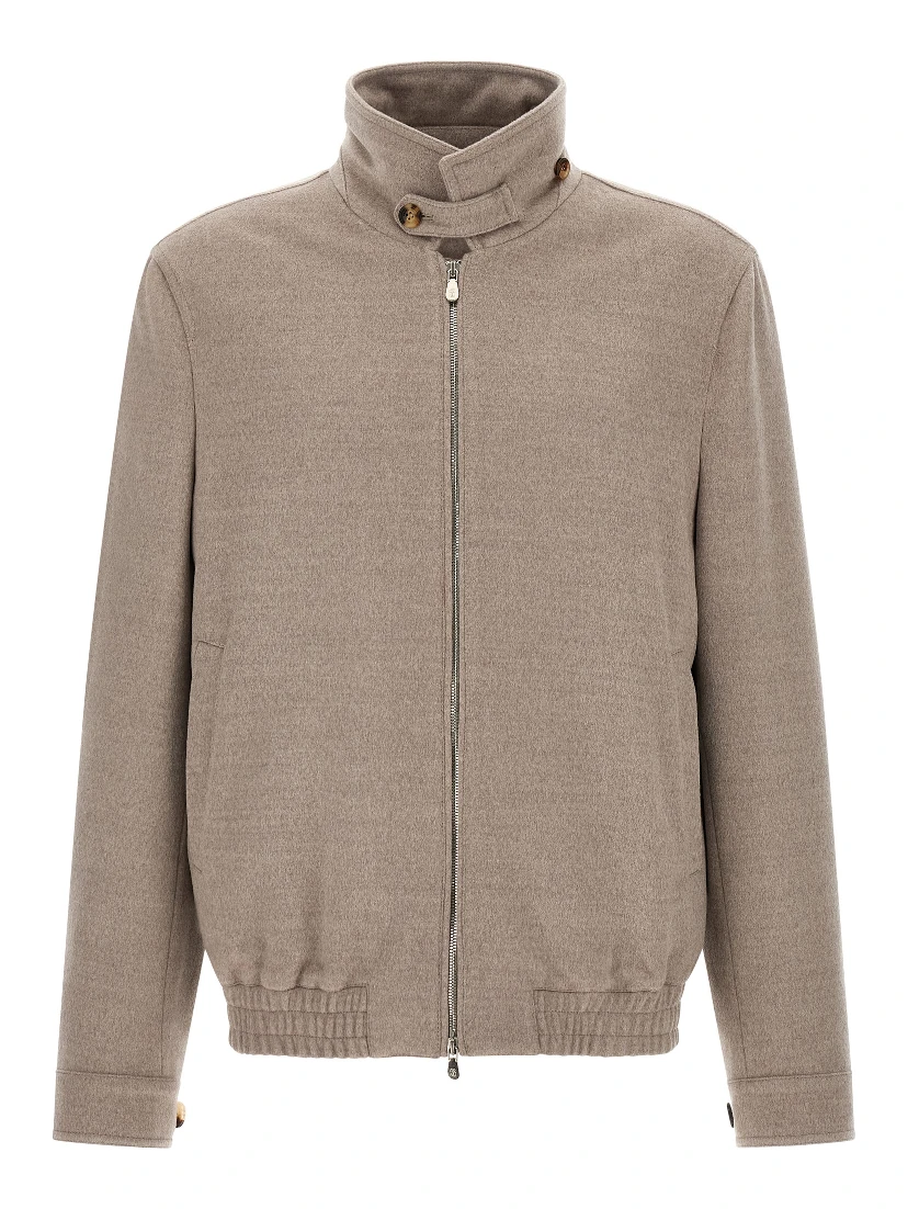 Beige Virgin Wool Bomber