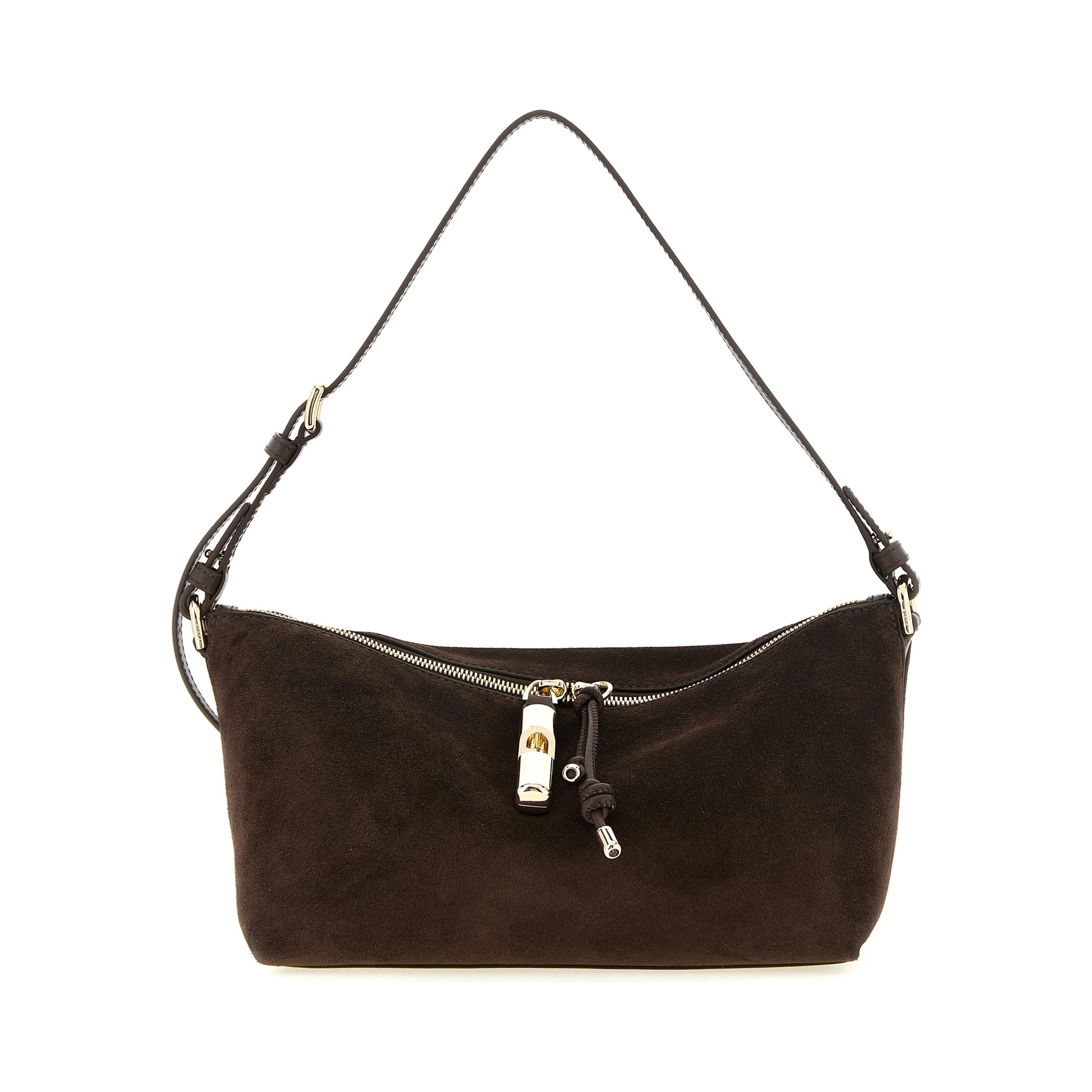 Brown Calfskin Shoulder Bag
