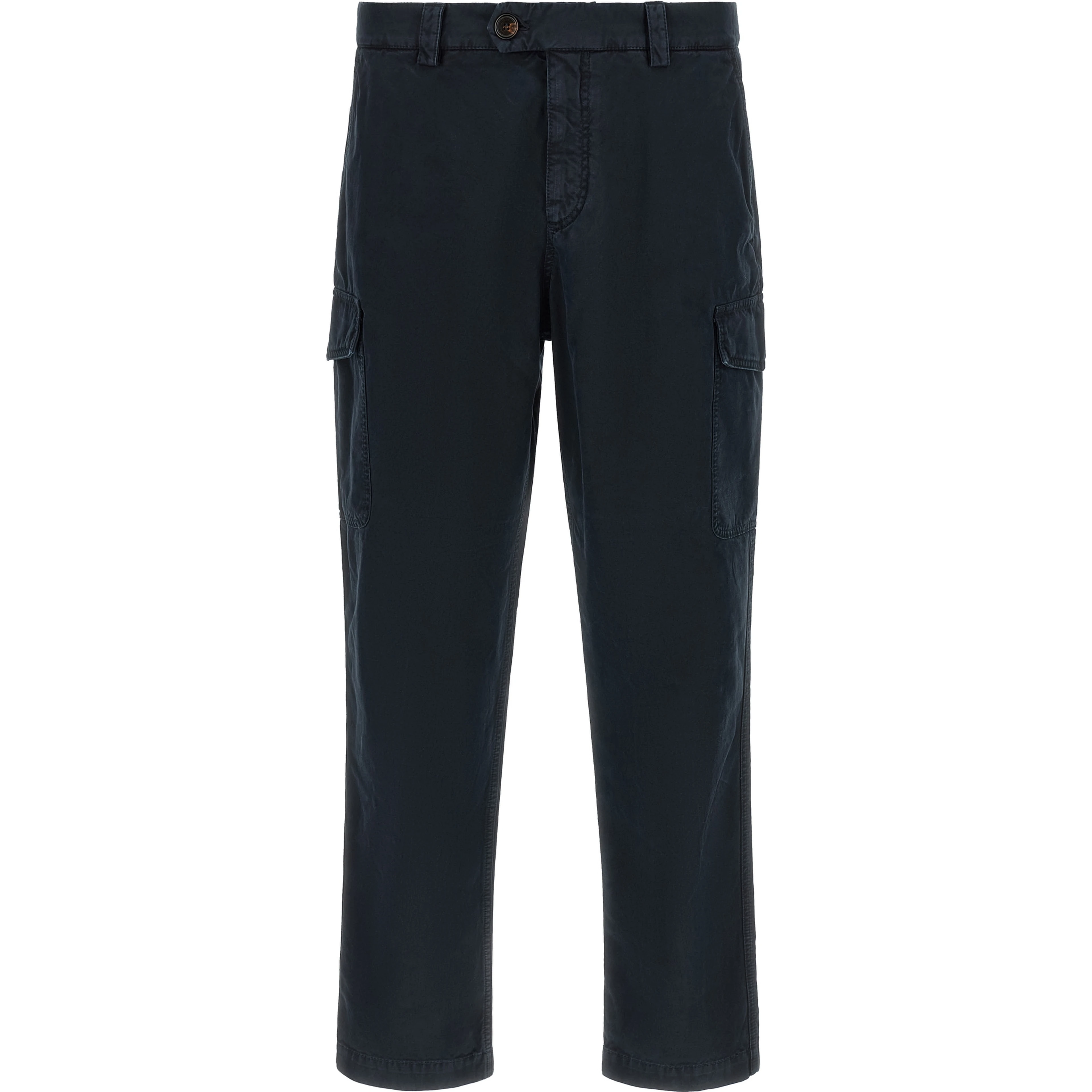 Blue Cotton Cargo Pants
