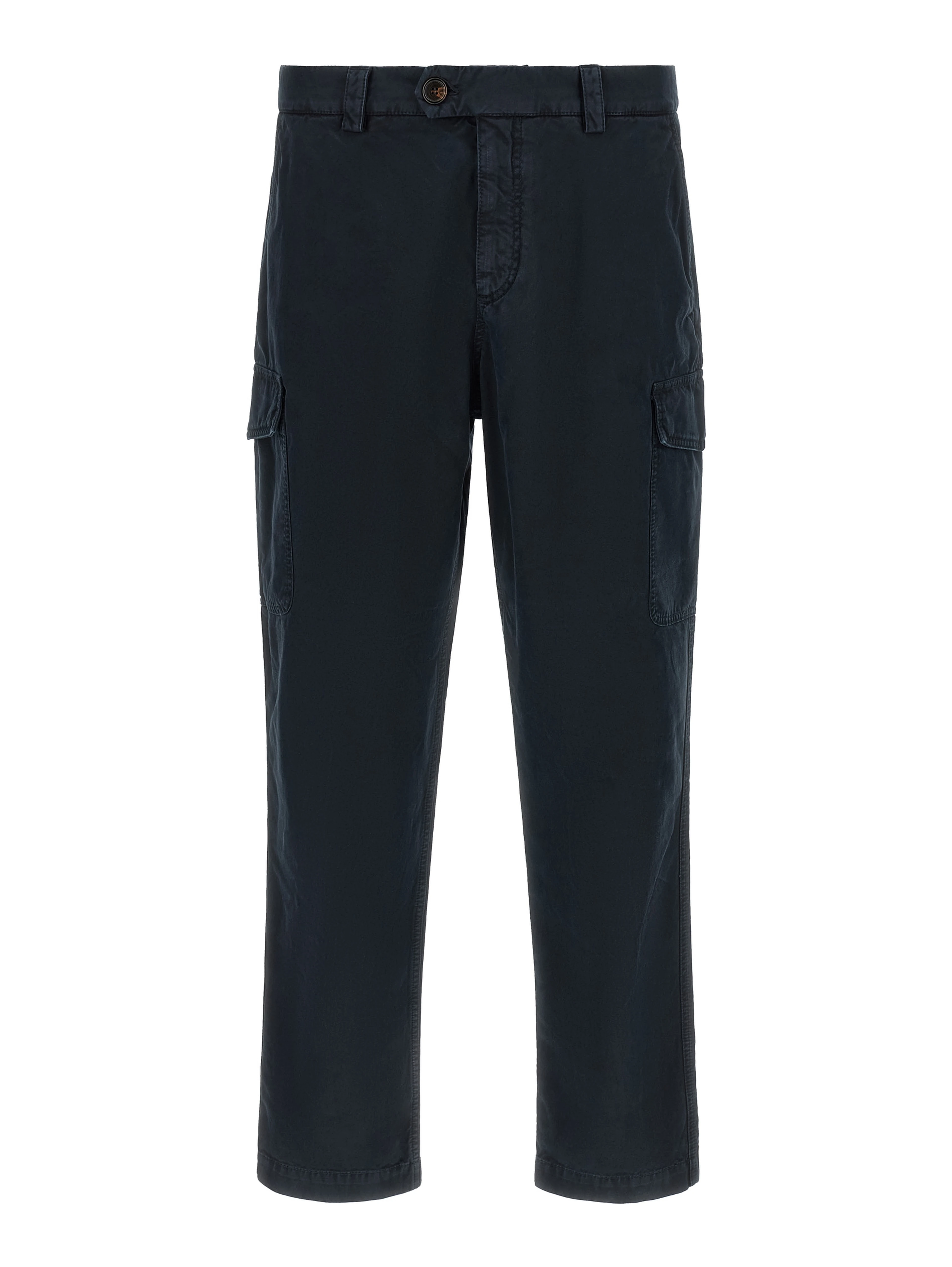 Blue Cotton Cargo Pants
