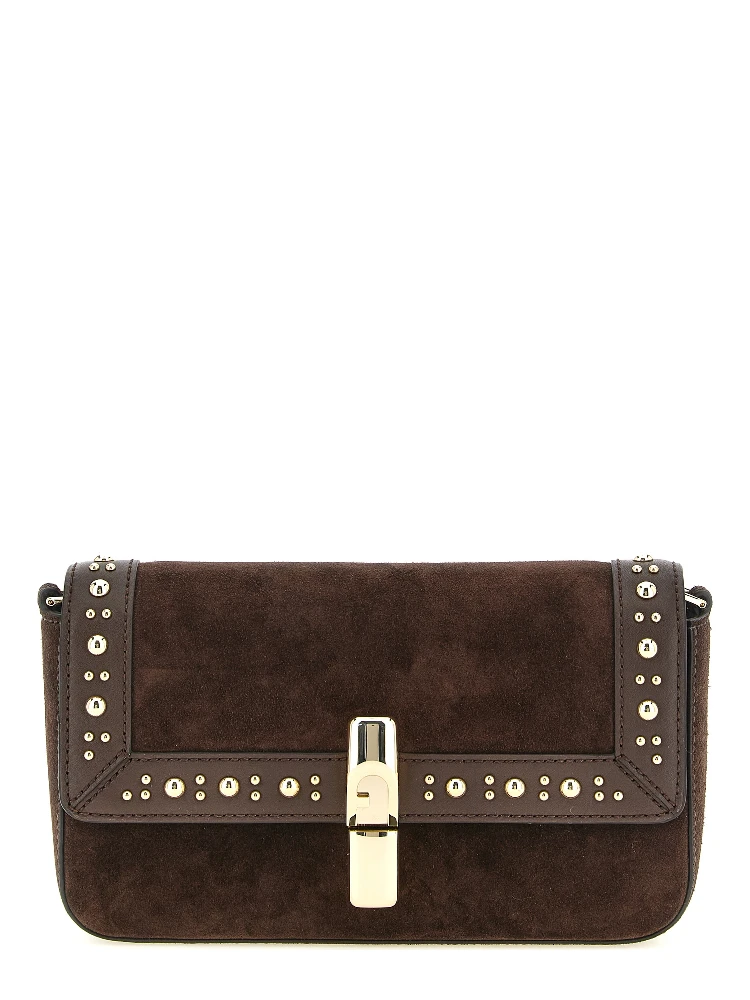 Brown Calfskin Crossbody Bag