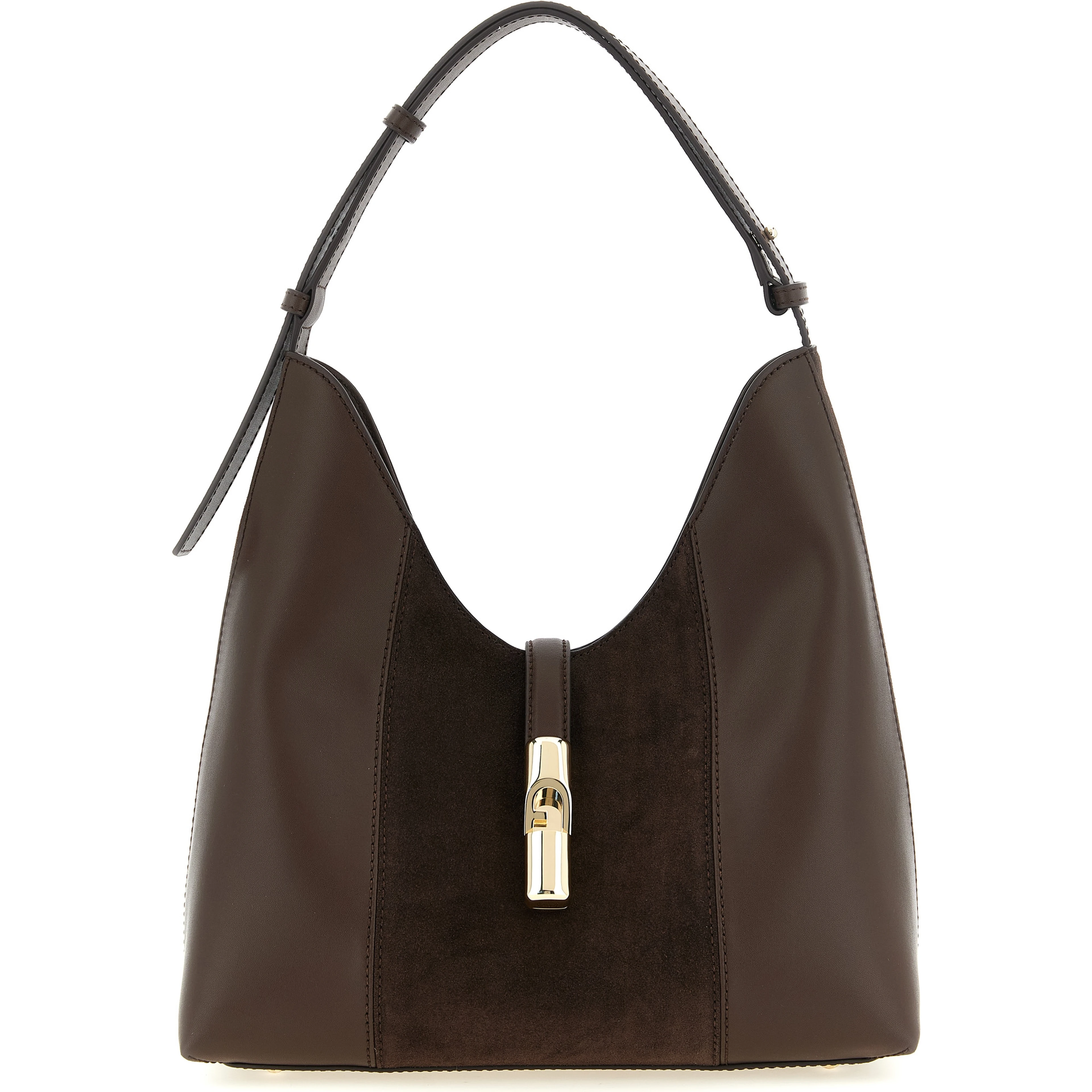 Brown Calfskin Shoulder Bag