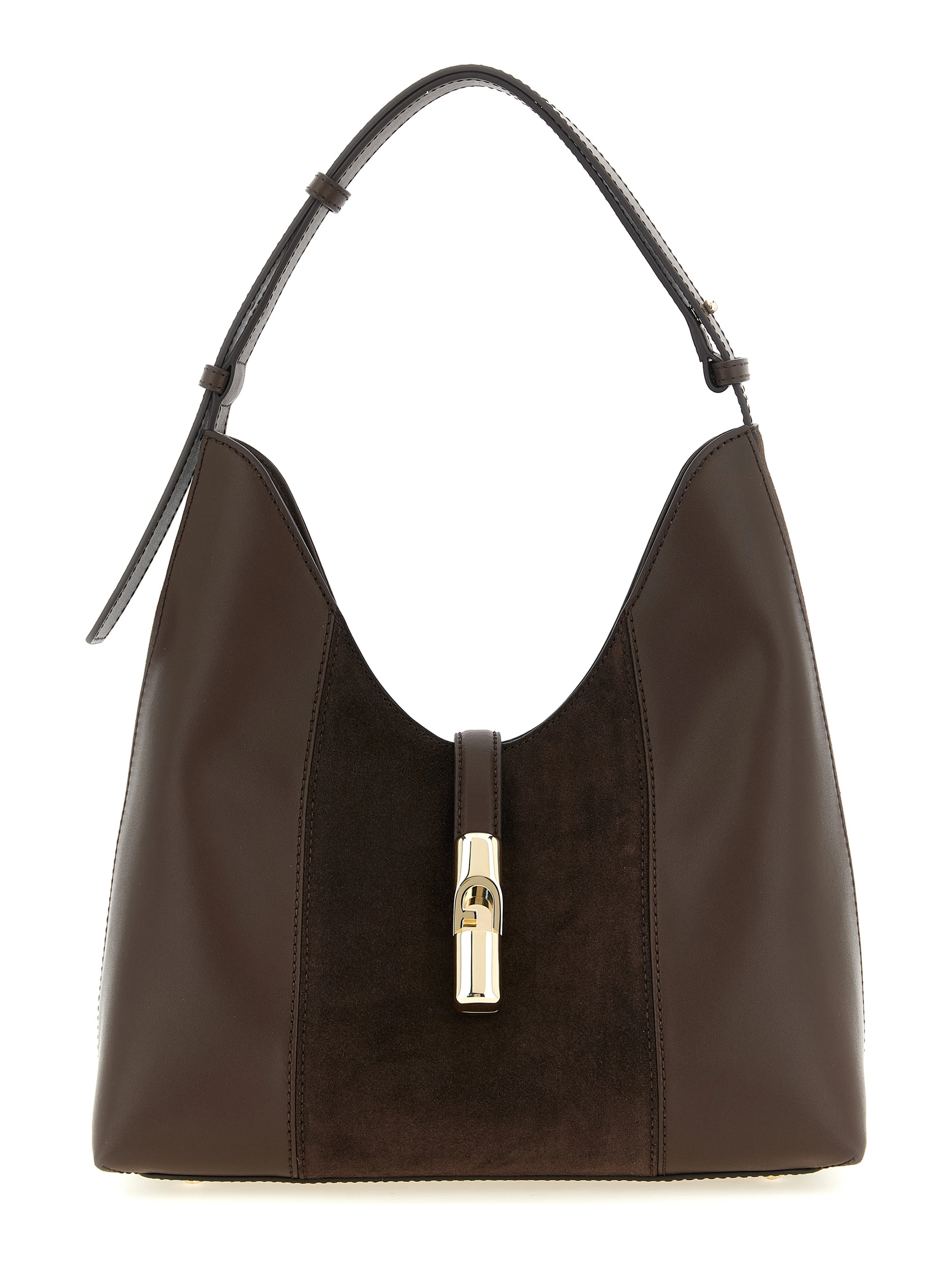 Brown Calfskin Shoulder Bag