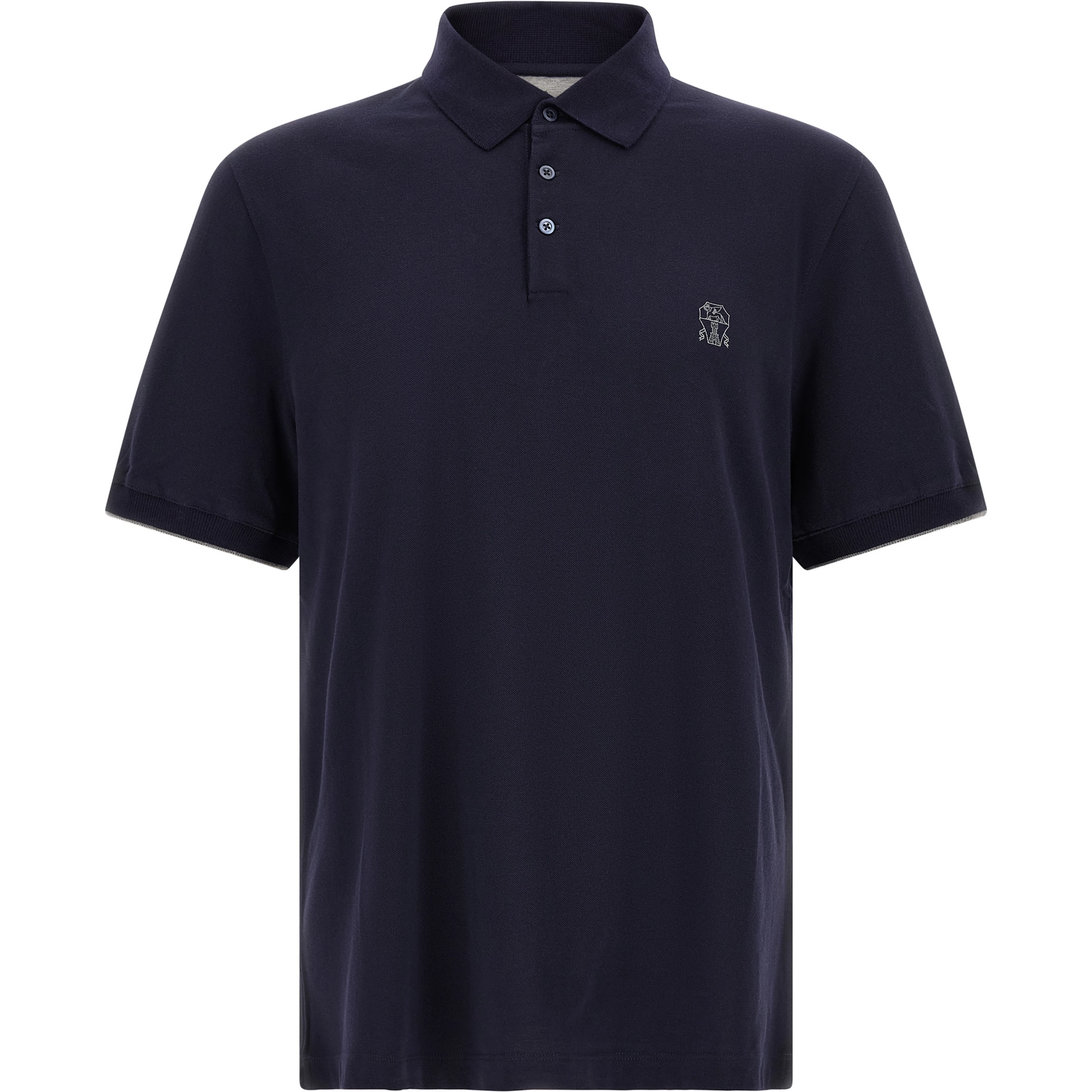 Blue Cotton Polo Shirt